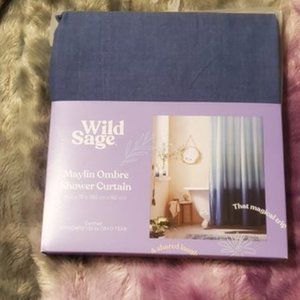 Wild Sage 72-Inch x 72-Inch, BLUE OMBRE SHOWER CURTAIN NEW